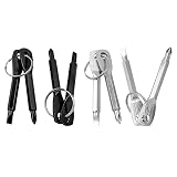 Treki 8pcs Mini Destornillador Llavero Destornilladores de Cabeza Plana y Cruzada Destornilladores de Acero Inoxidable EDC Herramienta de Bolsillo Portátil Destornillador Llaves para Reparación