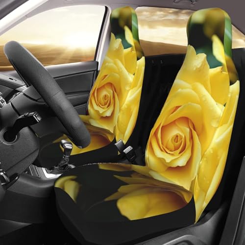 Housse de siège auto motif rose jaune universelle pour SUV berline et camion