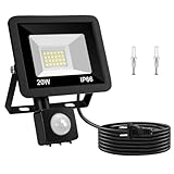 ANOTEK センサーライト 屋外 コンセント 防水IP66 20W LED投光器 人感センサー 照明 防犯ライト コンセント 廊下灯 駐車場灯 倉庫灯 街灯 昼白色 6000K 高輝度 2000LM 省エネ 取付簡単