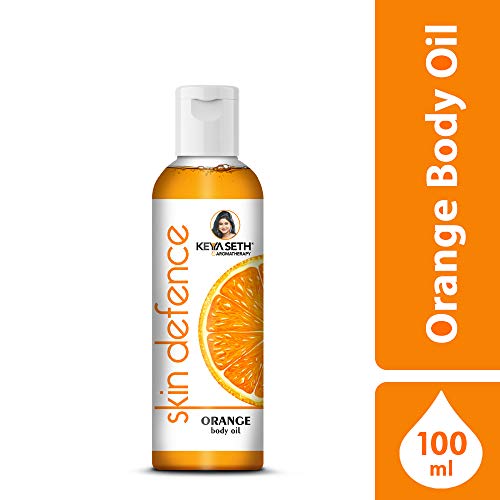 Image of KEYA SETH AROMATHERAPY Skin Defence Orange Body Oil, Rejuvenates Skin and improves blood flow, Essential Oils of Orange, Sandalwood, Wheatgerm, Carrot Seed (100ml)