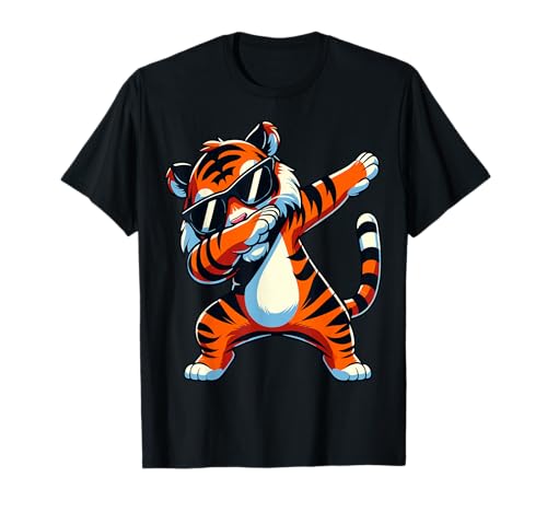 Dabbing Tiger with Sunglasses Tiger Animal T-Shirt