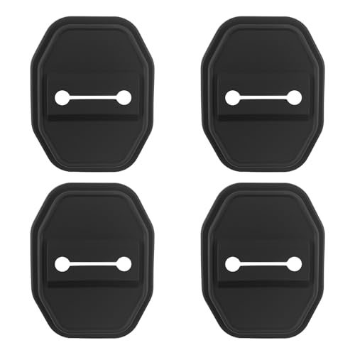 4PCS Universal Silicone Car Door Latch Covers Silicone Door Latch Protective Cover with Full Adhesive Backing Cars Doors Strike Protector for Cars Doors Vibration & Noise Reduction
