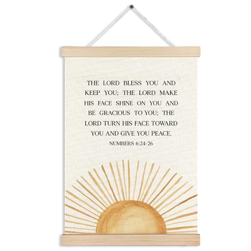 MKIJUHB Boho Sun Numbers 6:24-26 Wall Art Decor, Christian Wall