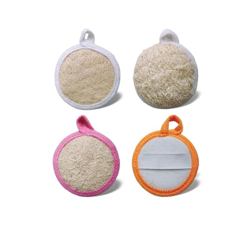 ZOHCAJBO Natural Loofah Exfoliating Facial Scrubber, Exfoliating Facial Sponge Made