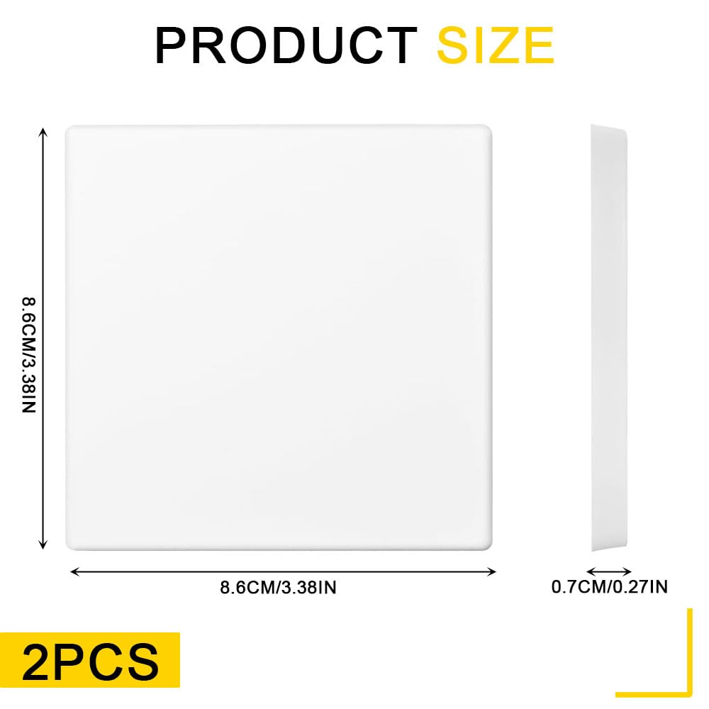 2 copriprese autoadesive da incasso, 86 × 86 mm in plastica bianca, coperture elettriche per prese o interruttori inutilizzati