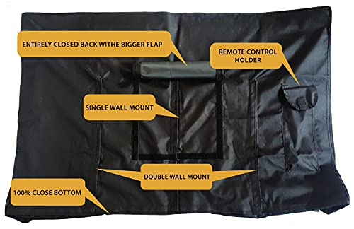 Lish Premium Waterproof Outdoor TV Cover 52 to 55 inches with Front Flap, Thick Fabric, Weatherproof Outdoor TV Enclosure for Outside Tv - Thumbnail 5