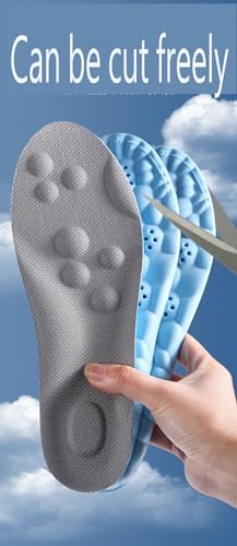 Image of 4D Cloud Technology Insole - Super Soft Comfort Insoles, Soft Foot Protection Cloud Feeling Insole, U-Shape Memory Foam Insoles, 4D Sports Memory Foam Insoles (Black-A, Men 11.5-12.5 /Women 13-14)