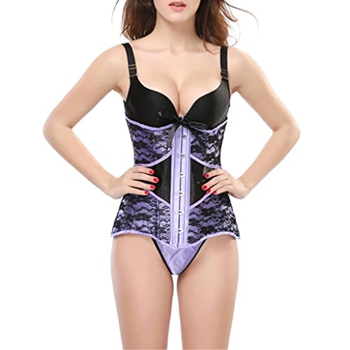 Camisa moldeadora de encaje morado de alta calidad y cinturón de abdomen