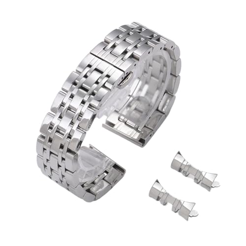 SiChouwz 12 14 16 18 19 20 21 22mm �\���b�h�X�e�����X�X�`�[���E�H�b�`�o���h �o�^�t���C�o�b�N�� ���^�����X�g�X�g���b�v(Silver,19mm)