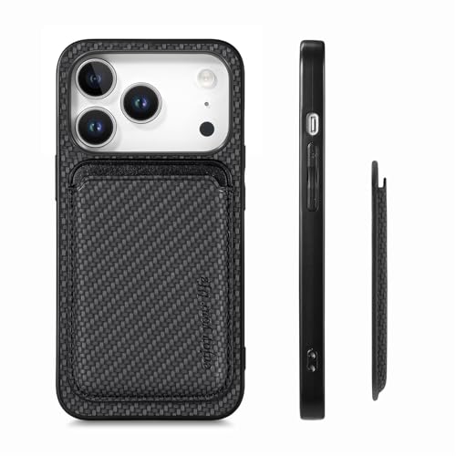 Étui portefeuille iPhone 12 Pro noir anti-choc et porte-carte