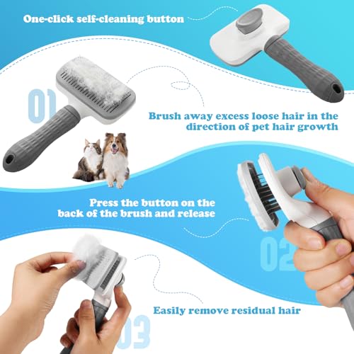Pet-brushcat-brush-with-release-buttondog-brush-for-grooming-Remove-loose-hair-and-prevent-tanglingfine-needleGrey - Cucciolini Doodles Pet-brushcat-brush-with-release-buttondog-brush-for-grooming-Remove-loose-hair-and-prevent-tanglingfine-needleGrey