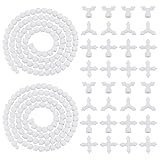 UNICRAFTALE 10Pcs White Doll Armature Set 1 Yard 9.5mm Movable Skeleton Armature with 4Y and 4X Chest Connectors Plastic Puppet Body Figure Frame for Stuffed Animal Bear Dolls Making DIY Crafts