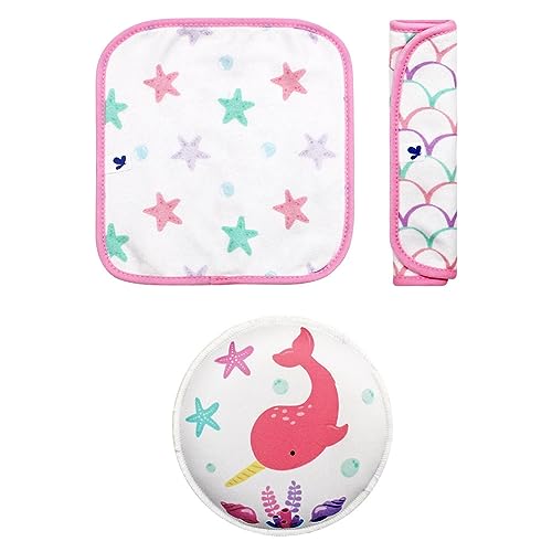Image of BAMI Baby Bath Set - Soft Cotton Hooded Towel with 2 Facial Towels and Bath Sponge - Ultra-Absorbent, Gentle for Sensitive Skin, Ideal for Newborns and Toddlers
