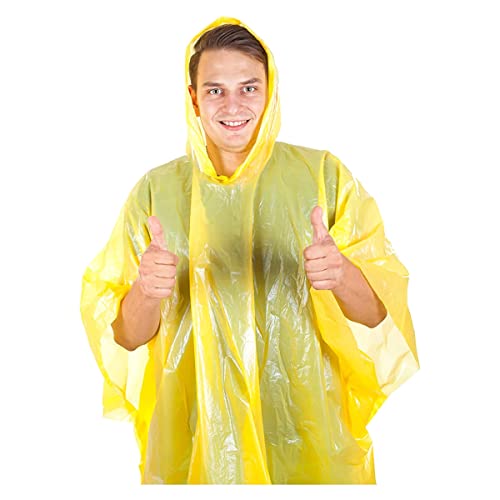 Wealers Rain Ponchos for Adults Teens Disposable Bulk Pack Emergency Raincoat Parks Outdoors Multi Colors Waterproof (Assorted, Case of 10)