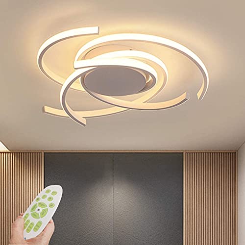 Preisvergleich Produktbild Moderne LED dimmbare Deckenleuchte mit Fernbedienung Kücheninsel Lampe Esstisch Kreative Spirale Blumenform Design Metall Acryl Decke Kronleuchter Beleuchtung für Wohnzimmer Schlafzimmer (Weiß)