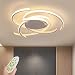 Produktbild Moderne LED dimmbare Deckenleuchte mit Fernbedienung Kücheninsel Lampe Esstisch Kreative Spirale Blumenform Design Metall Acryl Decke Kronleuchter Beleuchtung für Wohnzimmer Schlafzimmer (Weiß)