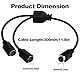 YARCHONN S-Video Kabel Mini Din 4 Poliger SVideo Y Splitter Verlängerungskabel 4 Pin Mini Din SVHS Y Splitter Blei Kabel Stecker auf Buchse Stecker für HDTV VCR DVD Projektor Kamera Camcorder -30cm
