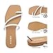 FITORY Women's Cross Strap Flat Sandals,Fashionable Toe Ring Thong,Open Toe Slide Shoes for Summer White Size 7