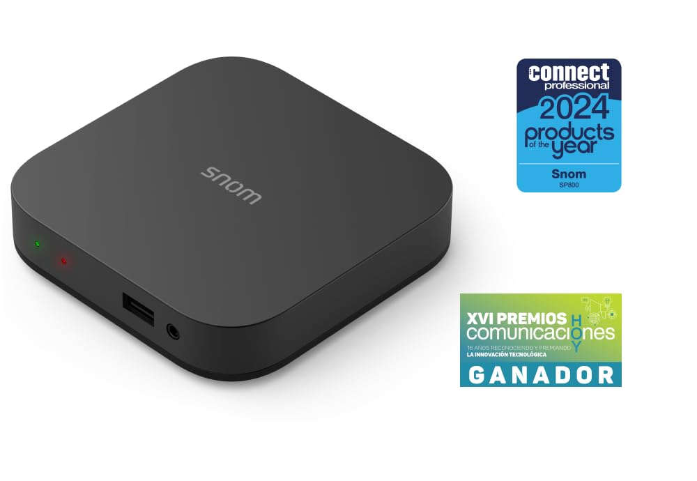 Snom SP800 IP Terminal de téléphone de Bureau pour Entreprise, téléphone Fixe avec Audio HD, 8 identités SIP & LDAP – Téléphone Professionnel sécurisé pour Bureau à Distance et Connexion Client