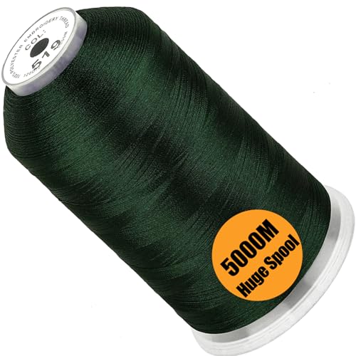 Image of New brothread - Single Huge Spool 5000M Each Polyester Embroidery Machine Thread 40WT for Commercial and Domestic Machines - Olive Green