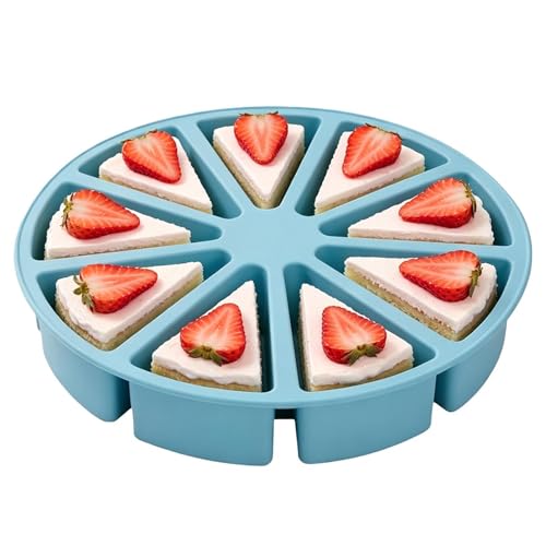 Generico Molde para bollos, 9 compartimentos triangulares antiadherentes, molde de horno para magdalenas, para pizza, pan de maíz, Brownies, cupcakes, chocolate, galletas, postres y gelatina