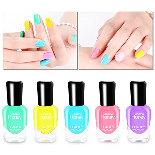 Abitzon New Nail Polish Set (10 Bottles) - Non-Toxic Eco-Friendly Easy Peel Off & Quick Dry Water Based Nail Polish #TOP2