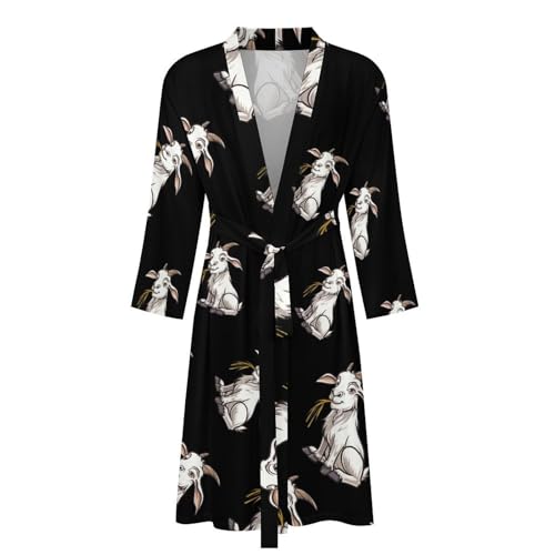 Goat Men's Soft Robes Lightweight Long Bathrobe Loungewear for Bath Shower4