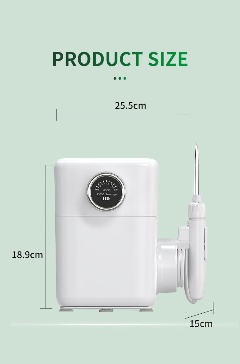 Irrigador bucal inalámbrico, portátil, 10 ajustes de velocidad, limpiador de dientes eléctrico de agua dental con 6 bordes para viajes en casa o baño pequeño