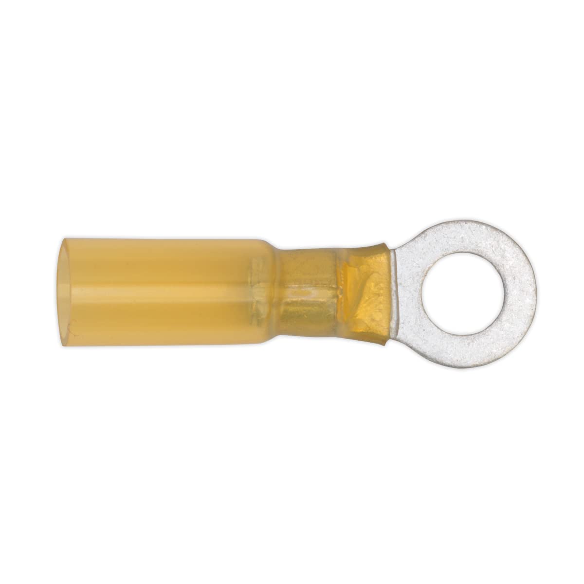 Sealey YTSR2564 Heat Shrink Ring Terminal 6.4mm, Yellow - Pack of 25