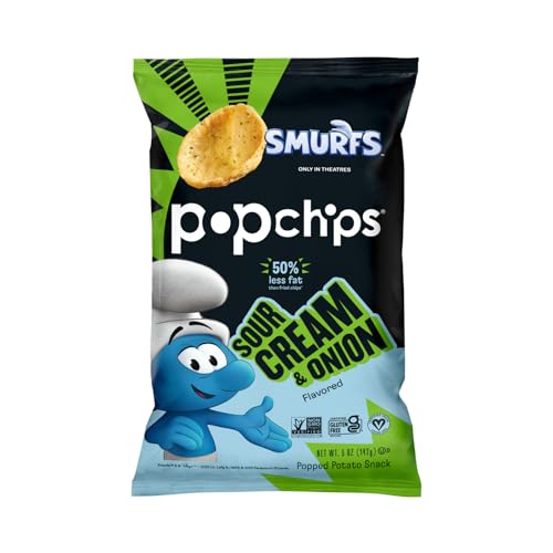 Popchips Potato Chips Sour Cream & Onion Potato Chips 5 oz Bags (Pack of 5)