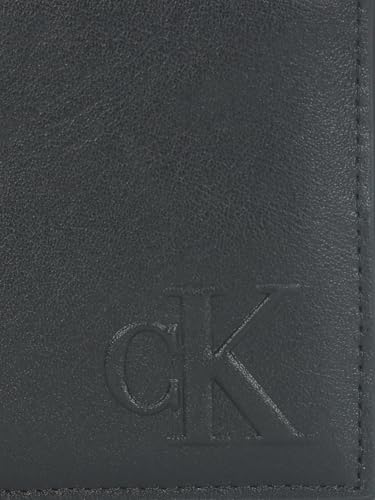 Image of Calvin Klein Solid black leather bi fold wallet