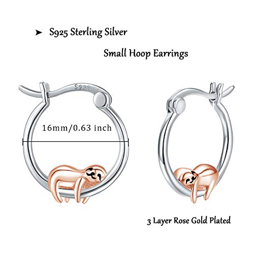 Hypoallergenic Sloth Earrings For Women Girls Sterling Silver Small Cute Earrings Huggie Hoop Earrings For Sensitive Ears Sloth Jewelry Gifts For Daughter Stocking Stuffers Christmas #TOP1