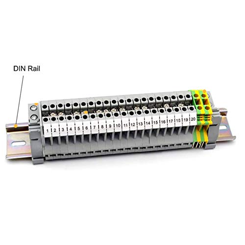 Her Kindness 2 Stück DIN-Schiene Farbe Stahl DIN Schiene für Verteilerschrank Schaltschrank einbau, 35mm Breit, Lang 300mm/11.8in, 6mm Hoch, Hutschiene mit Sechskantschrauben und Muttern