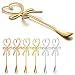 Set di 6 Cucchiaini da Caffè in Acciaio Inox Cucchiaini da Tè con Fiocco Mini Cucchiai da Dessert Piccoli Lucidi Lavabili per Cucina Ristorante Casa, 5,5 Pollici, Argento, Oro, Oro Rosa