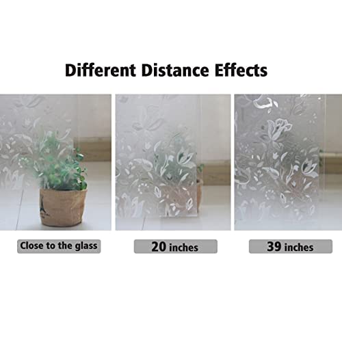 Instruban Window Privacy Film 3D Tulip Pattern - Static Cling No Glue Anti Uv Decorative Window Vinyl, Window Sticker For Home Office -17.5 X 78.7Inch #TOP5