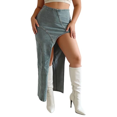 Jupe maxi en jean femme avec fente latérale pour en finir avec les jupes serrées