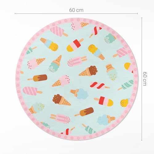 Tapis vinyle ø60 cm durable et élégant motif imprimé maison
