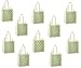 ReBagMe (TM) Set of 10 Large Reusable Grocery Bag Totes with Extra Reinforced Handles Sewn to the Bottom - With Loop for Grocery Stores - Includes Insert on Bottom of Bag for Extra Support (10, Green)
