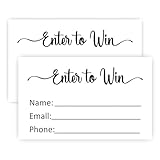 FARHTINANFX 50 Enter to Win Cards, to Win Entry Form Cards for Contests, Raffles, Ballots, Lucky Draw Blank Member ID (3.5' x 2')