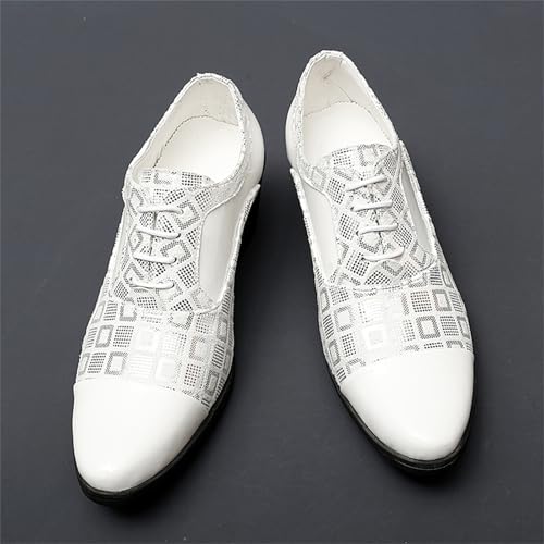 Men's Fashion Patent Leather Lace Up Chunky Heel Oxford Shoes Pointed Toe Versatile Style Non-Slip Comfort Derby Shoes for Office Work Prom Party Casual Daily Outings Dress Business3