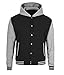 Decrum Lightweight Bomber Jacket Men with Hood - High School Men's Varsity Jackets | [40071044] Gray Sleve, L