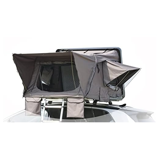 Campoint Hard Shell Pop Up Roof Tent Universal for Cars Trucks SUVs Camping Travel Mobile with Ladder (Large, Gray)