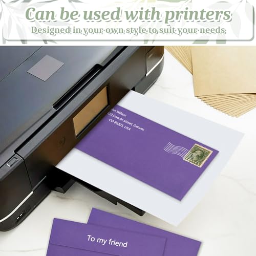 Image of 200 Pcs #10 Purple Envelopes Letter Size Self Seal, Business Envelopes