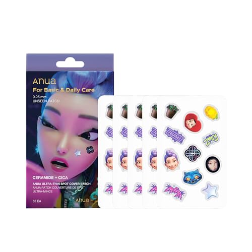 Image of Anua Ultra-Thin Spot Cover Patch, Invisible Hydrocolloid Acne Patch for Face, Cute Pimple Patches, Centella Care for Sensitive Skin, KPop Demon Hunters, Korean Skincare, 55ea
