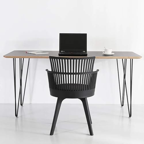 Image of Set of 4 Modern Style Mid Century Modern Dinning Room Cafe Hotel Office Wooden Legs Chair (Black-Black)