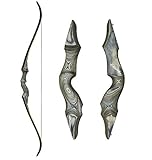 [page_title]-Obert Black Hunter 60 Zoll Profi Bogenschießen Takedown Recurvebogen Set 20-60lbs Rechtshand Holzbogengriff Jagdbogen für Erwachsene Sportbogen (40lbs)