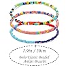 Wnddle 24pcs Bracelets de cheville perlés faits à la main, bracelet de cheville perlé coloré, Bracelets de cheville pour femme Bracelets de cheville Boho, Bijoux de pied multicouches Femmes Filles #5