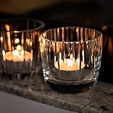 T.4 Icicle Bougeoir en cristal de qualité supérieure découpé à la main pour décoration d'intérieur, décoration de table et occasions spéciales – Fabriqué à la main en Europe