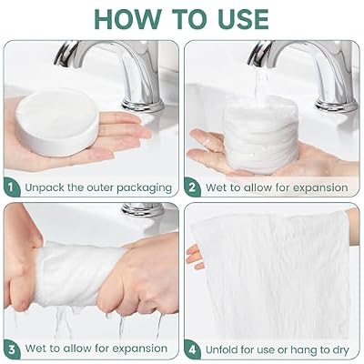 Nanaborn Disposable Bath Towels for Travel with Compressed Face Towels 4 Pack