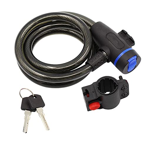 F-wheel Fahrradschloss,Fahrrad Kabelschloss Mit Schlüssel,120cm/12mm Fahrrad Spiralkabelschloss,Hochsicheres Anti-Diebstahl Fahrrad Schloss Cable Fahradschloß Kinder Scooter Schloss Bike Lock Cover